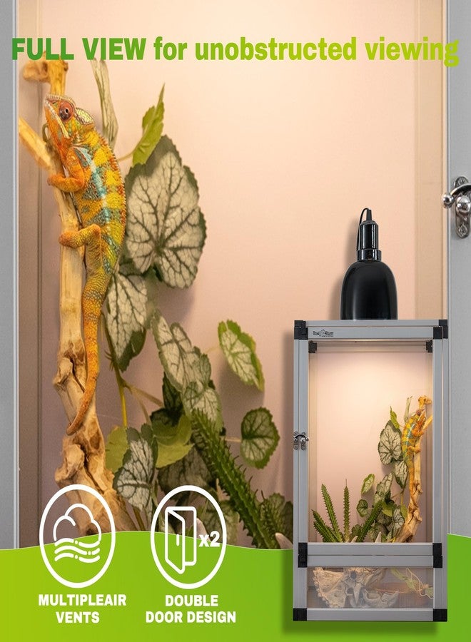 Toxirium Jumping Spider Enclosure, Small Reptile Cage Hatching Habitat, Toxirium 8" x 8" x 12" Screen & Acrylic Doors, Ventilated Terrarium for Lizards, Snakes, Frogs, Easy Assembly, Two Doors - Image 3